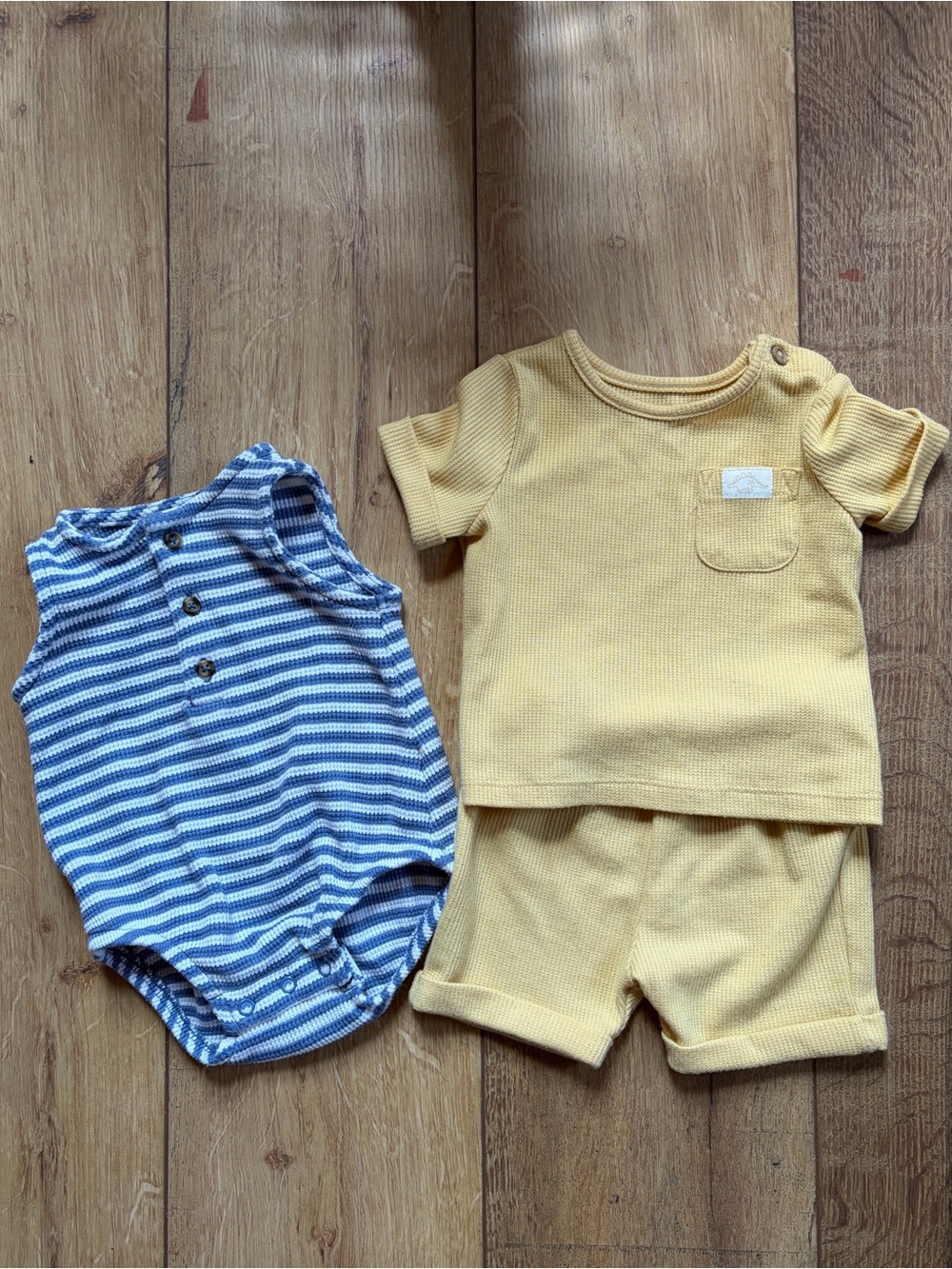 Carter's + Primark Summer Bundle | Striped Bubble Suit and Waffle Shorts Set